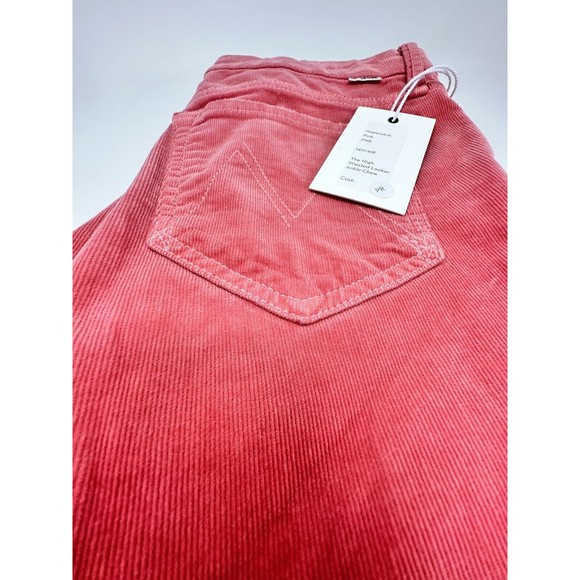NWT MOTHER Looker Ankle Cropped Chew Corduroy Jeans Pant Pink Size 24 Rise 8-5 - Picture 16 of 16
